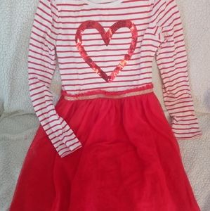 Girls long sleeve red dress